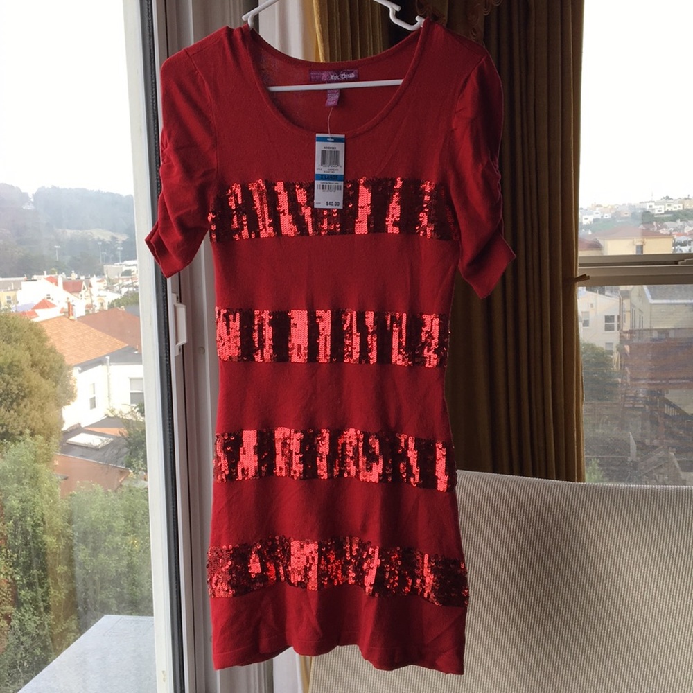 Epic threads red with sequins NWT holiday dress.